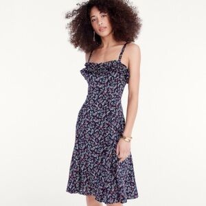 J. Crew Ruffle Stretch Silk Dress NWT